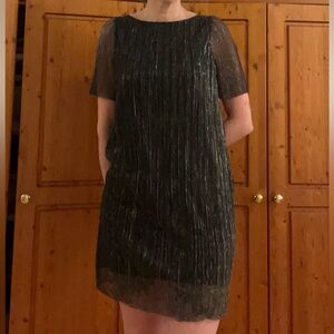 Sparkly Oak+Fort metallic black and silver dress